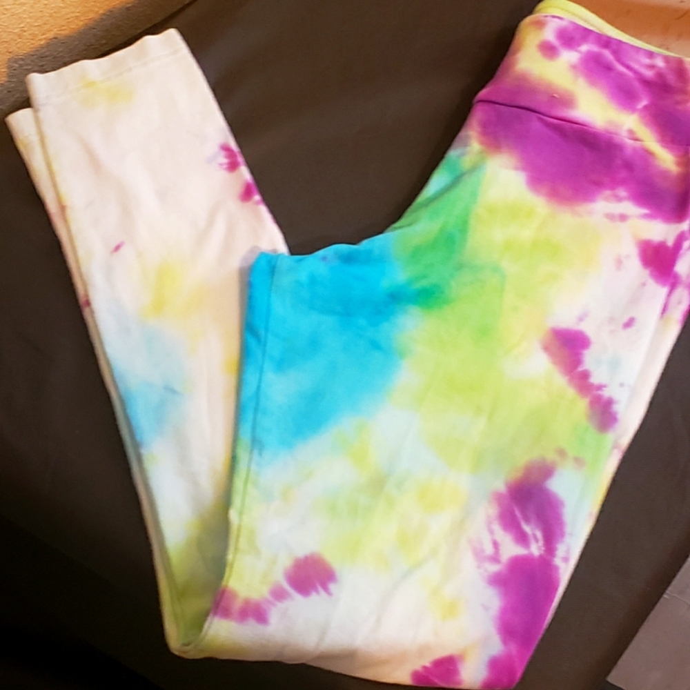Tie-dye leggings hand made ladies small